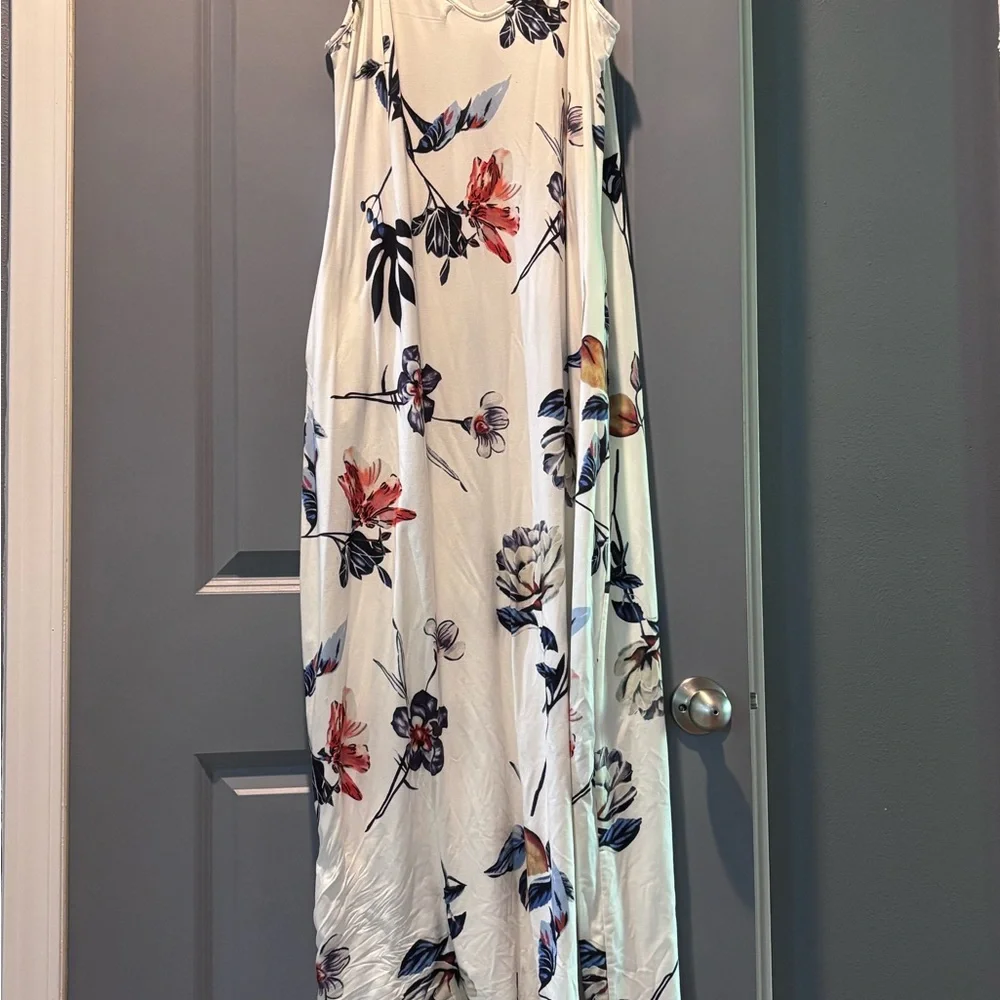 Source Unknown Cream Sleeveless Scoop Neck Sundress - Picture 2 of 3